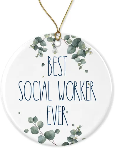Adorno de trabajador social, adorno de Navidad para el mejor trabajador social, regalo para trabajador social, regalo de cumpleaños, aniversario,