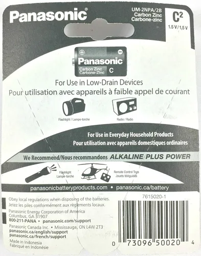 Miniatura 3 de 4 pilas Panasonic tamaño C súper resistente, zinc, carbono