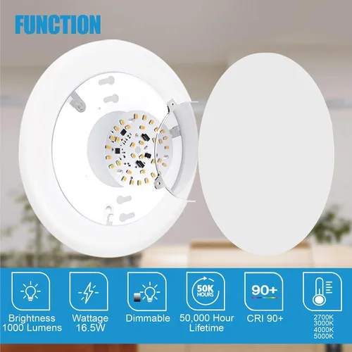 Miniatura 3 de ECOELER Luces LED de disco de montaje empotrado regulables de 6 pulgadas, 16.5 W, 1000 lm, luz de día de 5000 K, luz de techo de montaje