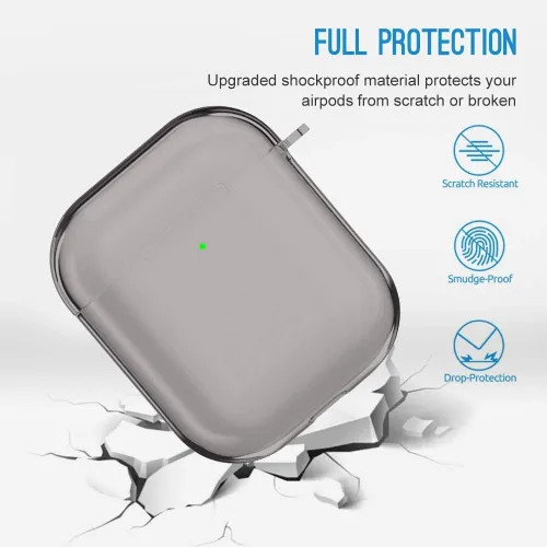 Miniatura 5 de Valkit - Funda transparente protectora para estuche de AirPods, con llavero, poliuretano termoplástico suave, a prueba de golpes, compatible