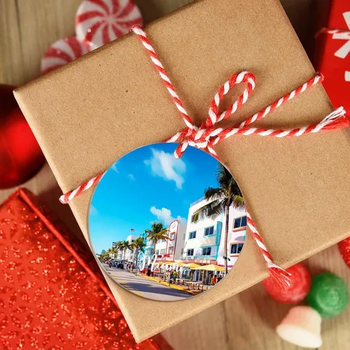 Miniatura 4 de Adornos de Navidad de California Estados Unidos, paisaje urbano de Los Ángeles, adornos de árbol de Navidad, adornos de Navidad personalizados