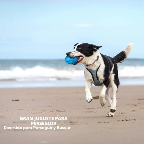 Miniatura 5 de EASTBLUE Juguetes para perros con sonido para masticadores agresivos: Bola de goma para cachorros con chirriador, juguete para mascotas casi