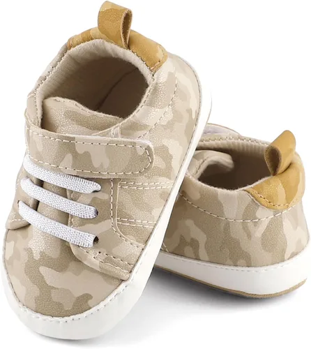 Miniatura 4 de ESTAMICO - Tenis de piel sintética para bebés, niños y niñas, suela de goma antideslizante, para primeros pasos, zapatos para exteriores