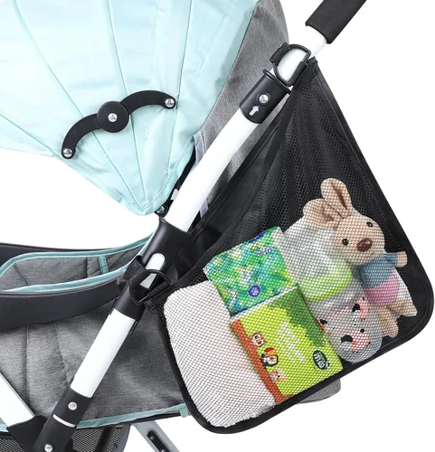 Accmor Organizador universal para cochecito, organizador de cochecito lateral, red de carga de malla, accesorios de almacenamiento para cochecito,