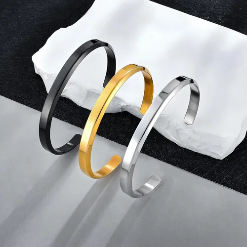 Miniatura 5 de Pulsera ajustable de acero inoxidable para mujer, color oro/plata/negro