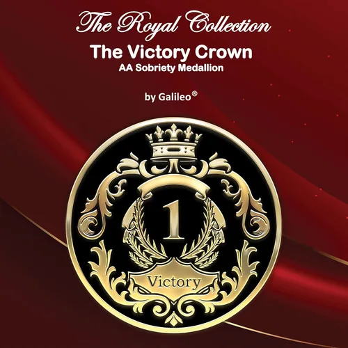 Miniatura 3 de Galileo® The Victory Crown - Moneda AA Medallón Alcohólico Anónimo Moneda de sobriedad de 1 a 10 años Regalo AA The Royal Collection