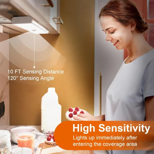 Miniatura 5 de 58 luces LED para debajo del gabinete, luz recargable RGB con sensor de movimiento para interior, luces nocturnas con control remoto, pack de 2