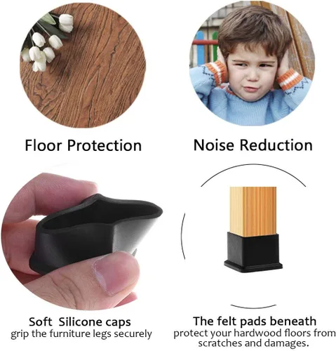 Miniatura 3 de Tapas de goma de 4/5 pulgadas para patas de muebles, mesa, silla, patas de silla, protectores de suelo, para evitar arañazos, protector de suelo