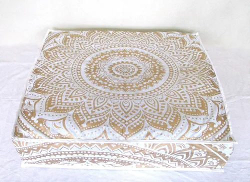 Miniatura 53 de CRAFT KALA Funda de cojín con diseño de mandala, funda de cojín para asiento, hippie, decorativo, bohemio, otomano, de algodón, indio, para sala