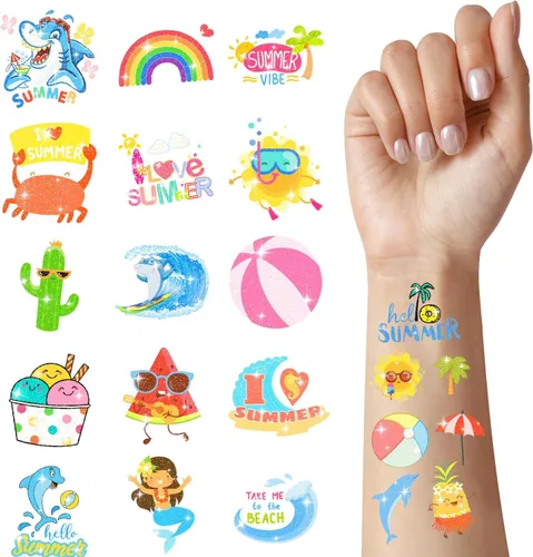 Miniatura 7 de Tatuajes que brillan en la oscuridad 172 PIEZAS – Suministros de fiesta que brillan en la oscuridad, pintura corporal de neón UV reactiva a la luz