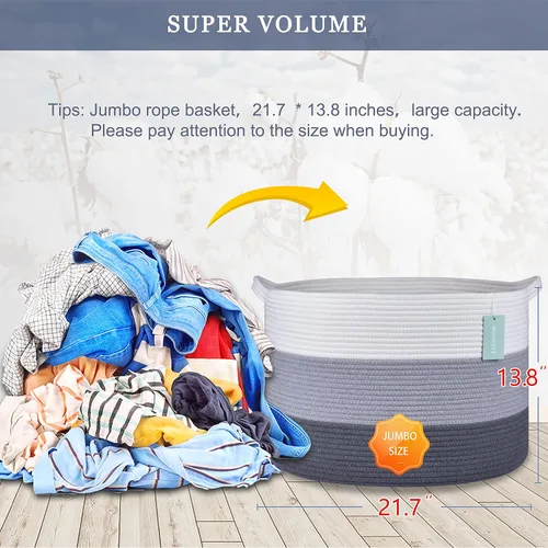 Miniatura 2 de Cesta Extra Grande para Mantas 87L, Cesta para Ropa Sucia, Cesta de Guardería para Bebés para Almacenamiento de Juguetes, Ropa y Toallas, Cesta
