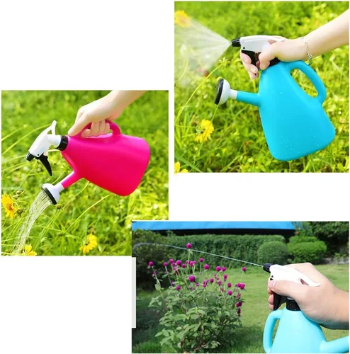 Miniatura 6 de Regadera y rociador de doble uso Herramienta de jardín Botella rociadora de riego 1 L (azul)