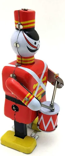 Miniatura 2 de Charmgle Juguete de estaño de cuerda para caminar robot baterista figura juguete, colección para adultos, juguete de relojería, recuerdo de fiesta