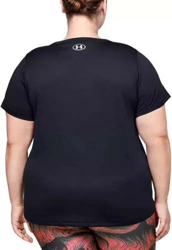 Miniatura 3 de Under Armour - Camiseta UA Tech de manga corta y cuello en V para mujer, unicolor