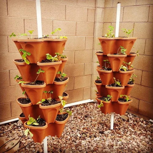 Miniatura 2 de Macetas apilables en vertical para jardinería, tamaño grande, de Mr. Stacky, haz crecer las plantas utilizando un espacio limitado y un mínimo