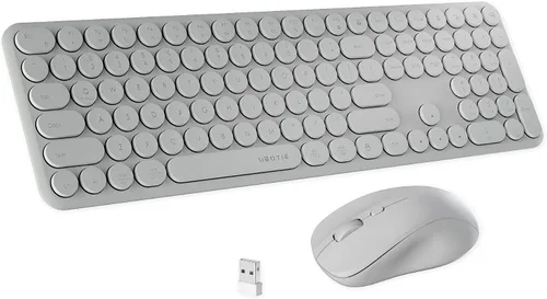 Miniatura 9 de Combo de teclado y mouse inalámbricos con 110 teclas redondas, interruptor de encendido y sensación de escritura con interruptor de tijera, ideal