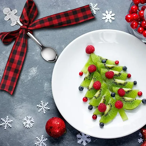 Miniatura 6 de Cucharas de café navideñas de acero inoxidable, cucharas de té de postre para helado, bebida caliente, 12