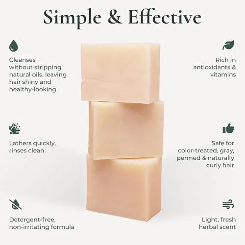 Miniatura 3 de J·R·LIGGETT'S Barra de champú – Fórmula herbal, champú en barra totalmente natural para el cabello con aceite de coco y aceite de ricino, sin