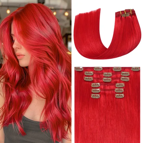 Miniatura 18 de UGOTRAYS Extensiones de cabello humano real de color rubio fresa a rubio decolorado, 12 pulgadas, lacio, doble trama, cabello Remy con clip, 2.47