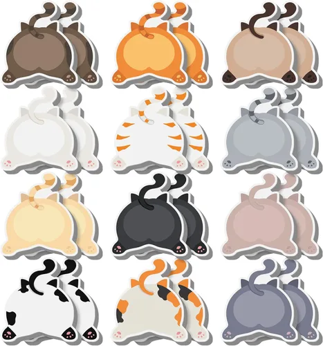 Miniatura 8 de Yinder 24 blocs de notas adhesivas divertidas Kawaii de animales, notas adhesivas de dibujos animados a granel, regalo autoadhesivo para San