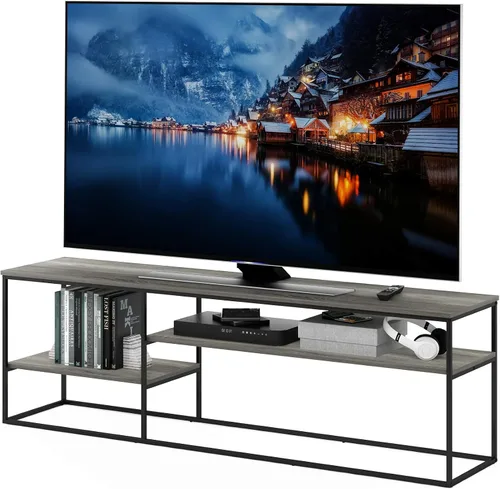 Miniatura 23 de Furinno JAYA - Soporte grande para televisores de hasta 50 pulgadas, nuez de nogal/negro/marrón oscuro de Columbia Nuez Columbia/Negro/Marrón Oscuro