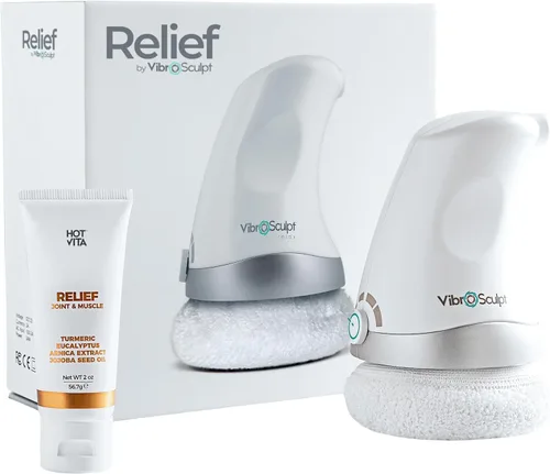 Vibro Sculpt Masajeador de alivio con gel – Calmante comodidad muscular y articular para piernas, espalda, pies y hombros – Gel de árnica y cúrcuma