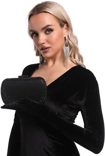 Miniatura 7 de Boutique De FGG Mini bolso de mano con diamantes de imitación, bolsos de noche y embragues para mujer, formales, bolso de mano de cristal para boda