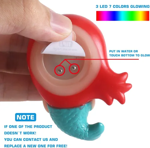 Miniatura 5 de Juguete de baño sin agujeros, paquete de 12 animales iluminados, juguetes de bañera de color intermitente para niños pequeños, piscina, fiesta