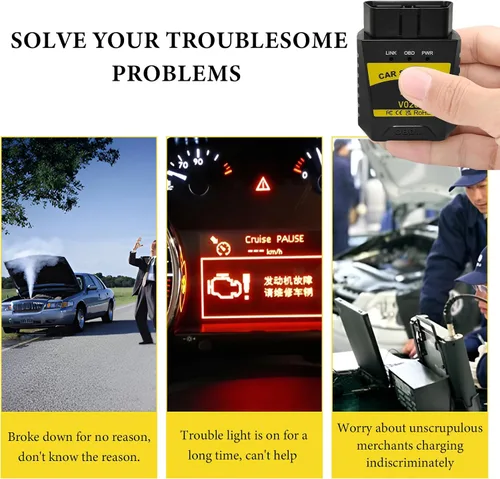 Miniatura 5 de Escáner Bluetooth OBD2, herramienta de escaneo de diagnóstico automático para borrar/restablecer el código de error del motor del vehículo, lector