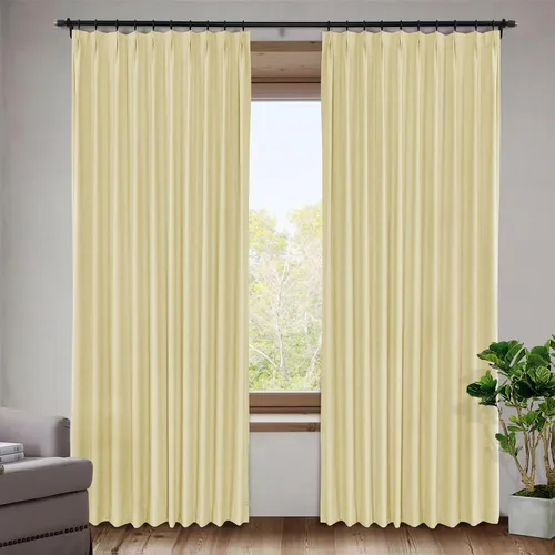 Miniatura 2 de Frelement Cortinas plisadas opacas completas para barra transversal y pista, cortinas texturizadas de lino para dormitorio, sala de estar, cortinas