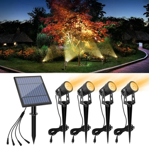 Miniatura 10 de APONUO Luces Solares de Metal para Exteriores, Luces Solares para Exteriores Impermeables, Foco Solar para Paisaje para Iluminación de Jardín