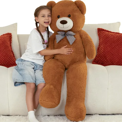 Miniatura 13 de MorisMos Oso de peluche gigante, regalo de oso gigante suave para niñas, novia en San Valentín, Navidad, cumpleaños, 47 pulgadas, azul Azul claro