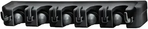 Superio Soporte de pared para fregona y escoba (negro) Herramientas de limpieza Organizador de pared, 5 ranuras para estante y 6 ganchos para