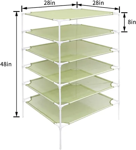 Miniatura 2 de Growsun Rejilla de secado de suéter de 6 capas apilable, malla de tela seca, verde (conector actualizado)