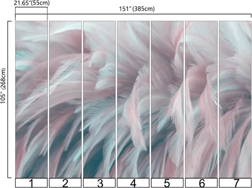 Miniatura 3 de Bormia - Papel tapiz colorido de plumas 3D para sala de estar, papel tapiz de sala de estar, papel tapiz de arte para el hogar, calcomanías de pared