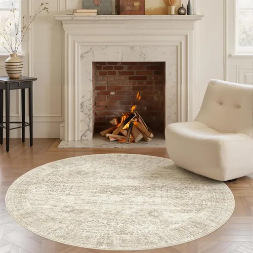 Miniatura 235 de Alfombra de pasillo Soalmost 2'6" x 10' lavable, alfombra antideslizante para cocina, baño, lavandería, alfombras vintage ultra delgadas para Beige