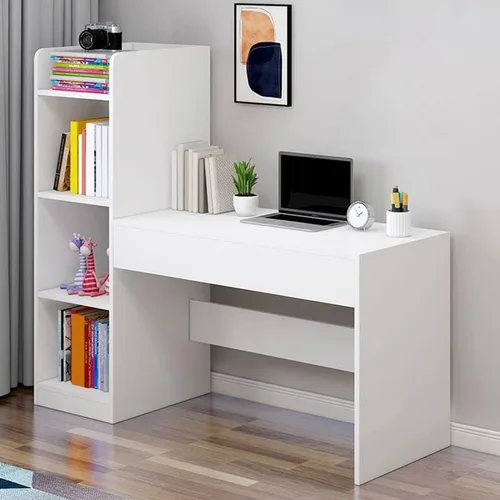 Miniatura 7 de Escritorio de escritura para niños, escritorio de oficina de madera contemporáneo, mesa de estudio resistente para oficina en casa, mesa de trabajo