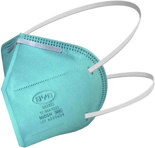 Miniatura 3 de BYD CARE Respirador N95, paquete de 20 con envoltura individual, transpirable y cómodo, máscara de seguridad plegable con correa para la cabeza