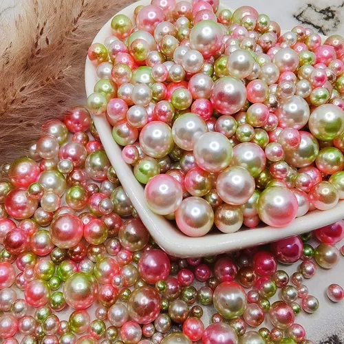 Miniatura 2 de 150 perlas de imitación de ABS sin perforar degradadas para rellenos de jarrón de 0.315 a 0.315 pulgadas, sin agujero, cuentas de maquillaje de 02