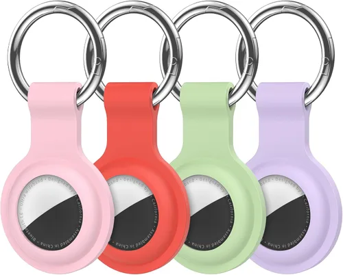 Miniatura 28 de Paquete de 4 llaveros compatibles con AirTag para AirTag de 1ª y 2ª generación, para AirTag de 1ª y 2ª generación, funda para AirTag, rastreador