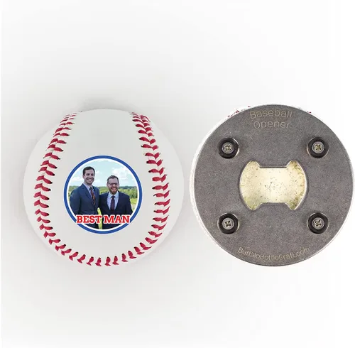 Miniatura 9 de Abridor de botellas de béisbol, padrinos de boda, regalo impreso para el padrino de béisbol personalizado, tamaño oficial, propuesta de boda