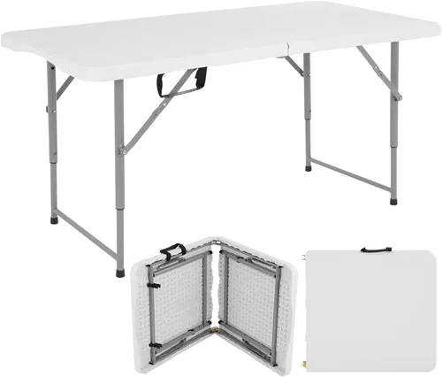 Miniatura 12 de Mesa Plegable de 6 Pies de Plástico Resistente Plegable con Asa de Transporte para Fiesta de Jardín, Picnic, Camping, Barbacoa, Comedor, Cocina