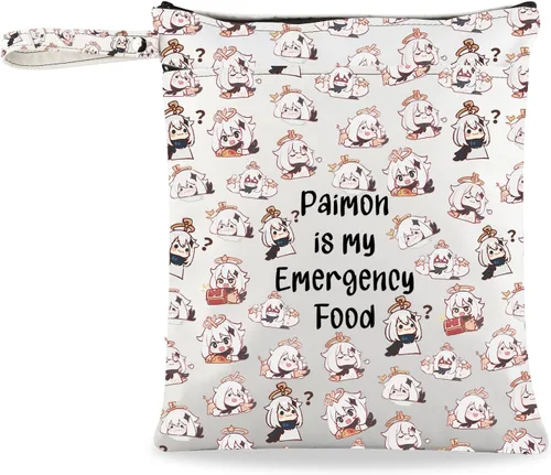 Miniatura 9 de JXGZSO Bolsa de cosméticos inspirada en el anime Paimon is my Emergency Food Traveller Gift Anime Lover Gift, Paimon, Novedad, Diversión, Inspirado