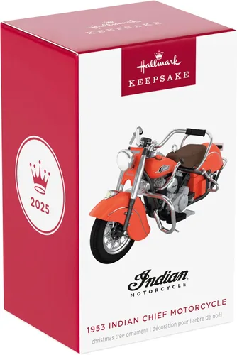 Miniatura 7 de Hallmark Keepsake Adorno de Navidad, 1953 Indian Chief Motocicleta, metal, regalos para coleccionistas de motocicletas