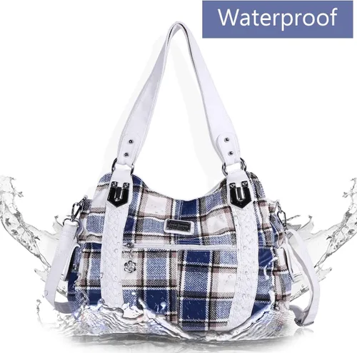 Miniatura 193 de Angel Barcelo - Bolsa de hombro amplia para mujer, diseño Hobo, cuero lavado