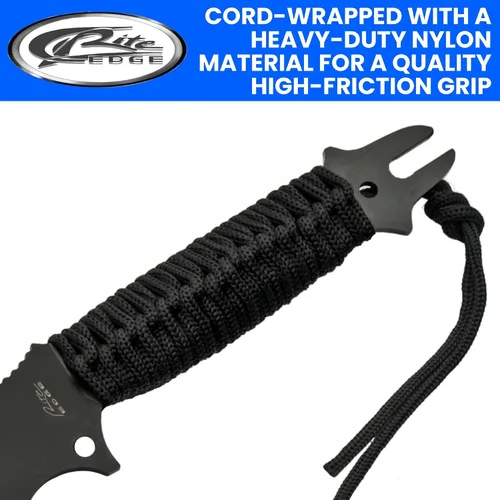 Miniatura 3 de SZCO Supplies 926956 - Machete de fantasía con mango envuelto en cordón de 25 pulgadas con funda de nailon, color negro
