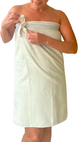 Miniatura 16 de UWRAPT Toalla para mujer, cierre de lazo, sin ganchos ni broches, 100% algodón, absorbente para spa, ducha, baño, piscina