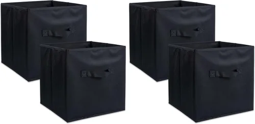 Miniatura 5 de DII Colección de Contenedores de Almacenamiento de Tela No Tejida Cubo Organizador Plegable, Juego Pequeño, 11x11x11", Blanco, 2