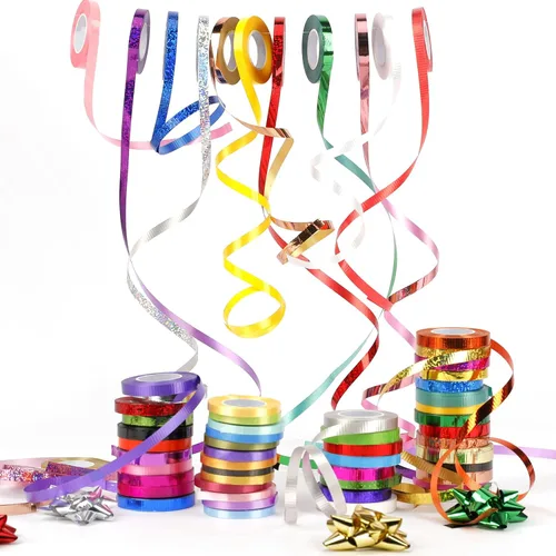 Miniatura 4 de WELTOKE 27 rollos de cinta rizadora de globos, cinta de envoltura de regalo para envolver, manualidades, bodas, fiestas, festivales, flores