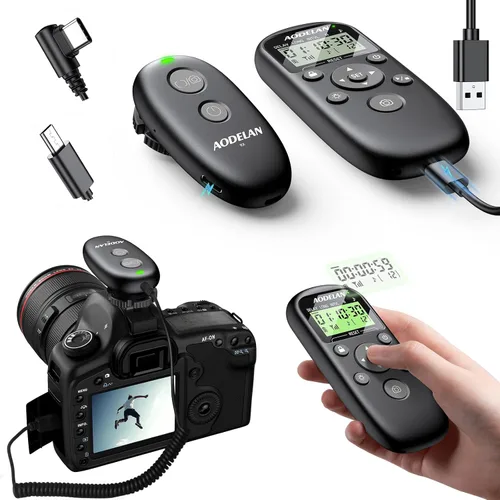 Para cámaras Sony temporizador inalámbrico recargable con control remoto con LCD y temporizador de intervalo mejorado para A7 III, A7 IV, A7R IV,